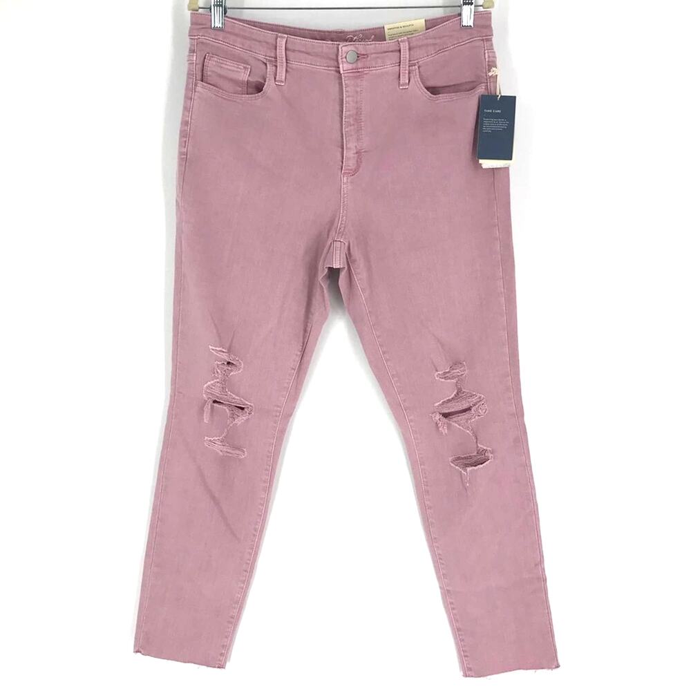 Universal Thread High-Rise Pink‎ Skinny Jeans Size 14 Distressed NWT